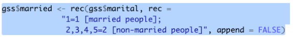 Two lines of recoding code are highlighted together.