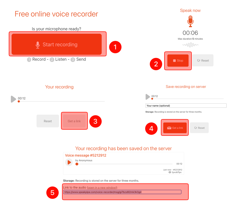 Speakpipe interface